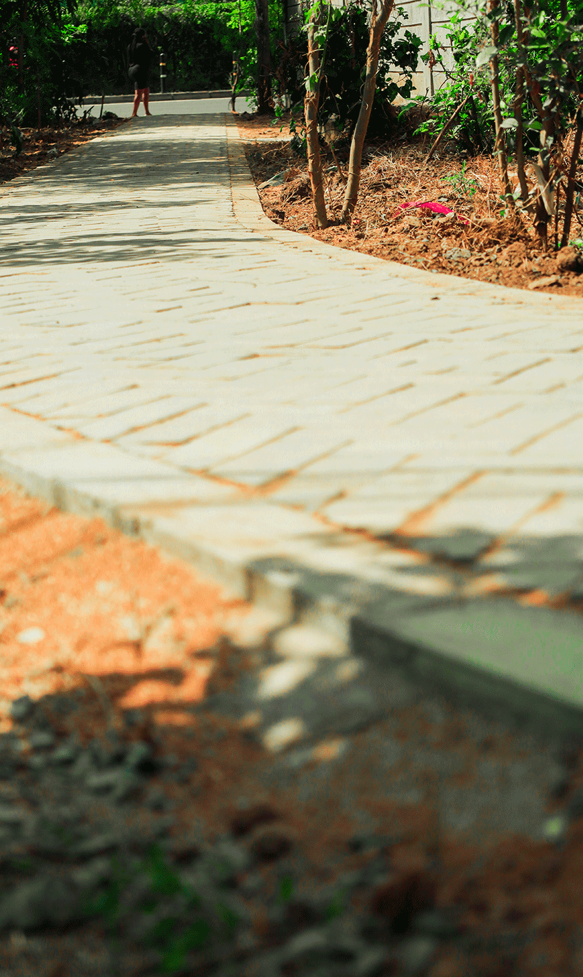 Close-up of UHDA park pavers